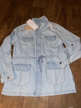 Risen Light Blue Drawstring Jacket